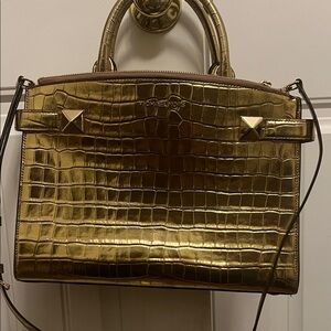 Michael Kors Gold Crocodile Embossed Women's Bag